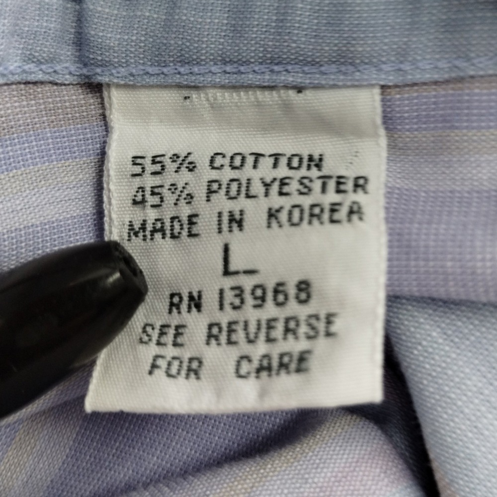 Vintage Christian‎ Dior Men's Striped Button Shirt Long Sleeve Pastel Size Large - Picture 7 of 12